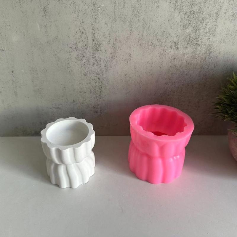 3D Candlestick Silicone Mold Candle Cup Molds Gypsum Candle Holder Mould Stylish Tealight Home Decorations Moulds