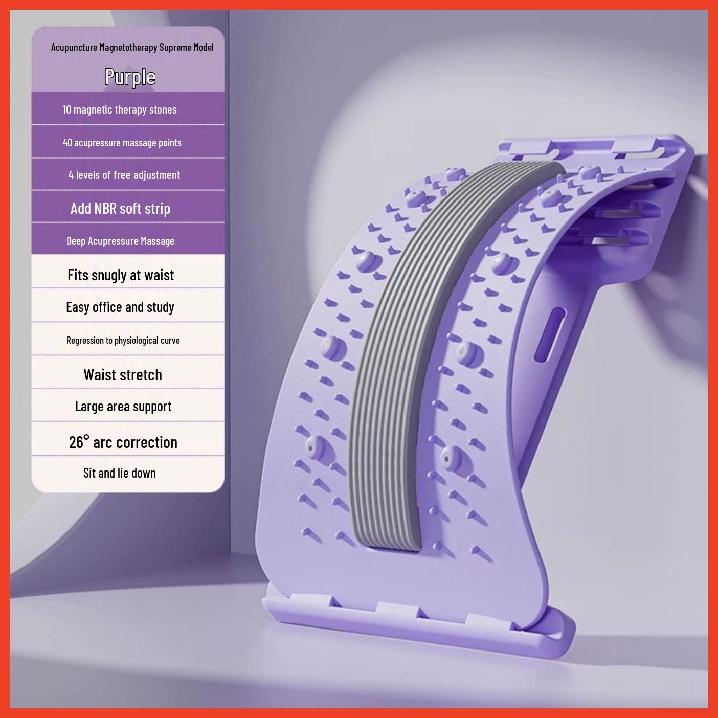 Cross-Border Lumbar Support & Stretching Device for Yoga and Pilates: Spine Correction & Back Massage
