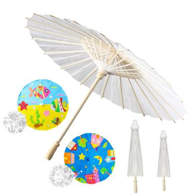 40/60CM DIY Hand-Painting Paper Umbrella Chinese Style Decorative White Oil-paper Umbrella with Wooden Handle Kids