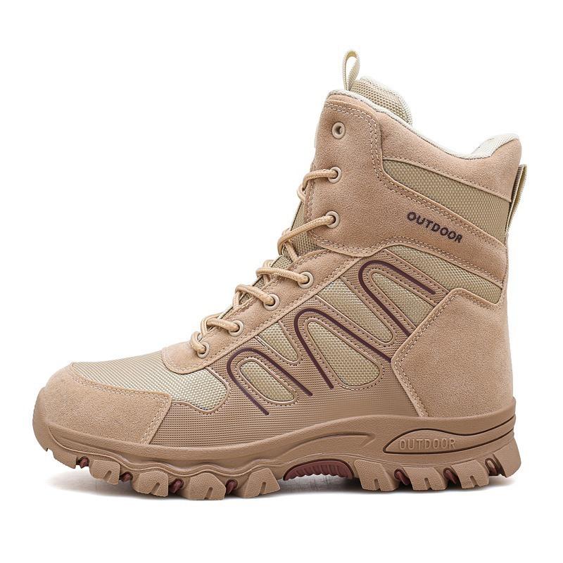 Außenhandel große Größe Trend Outdoor Wüste Mitte Hilfe spezielle taktische Militärstiefel Feld tatsächlichen Kampftraining taktische Stiefel Kampfstiefel