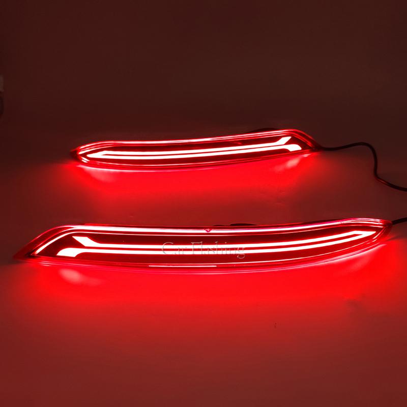 2PCS Led Rear Bumper Reflector Lights For Volkswagen Sagitar MK7 Car Driving Brake Turn Signal Light 12V