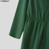 INCERUN Men Collarless Long Sleeve Belt Solid Sports Casual Buttons Long Jumpsuits Rompers