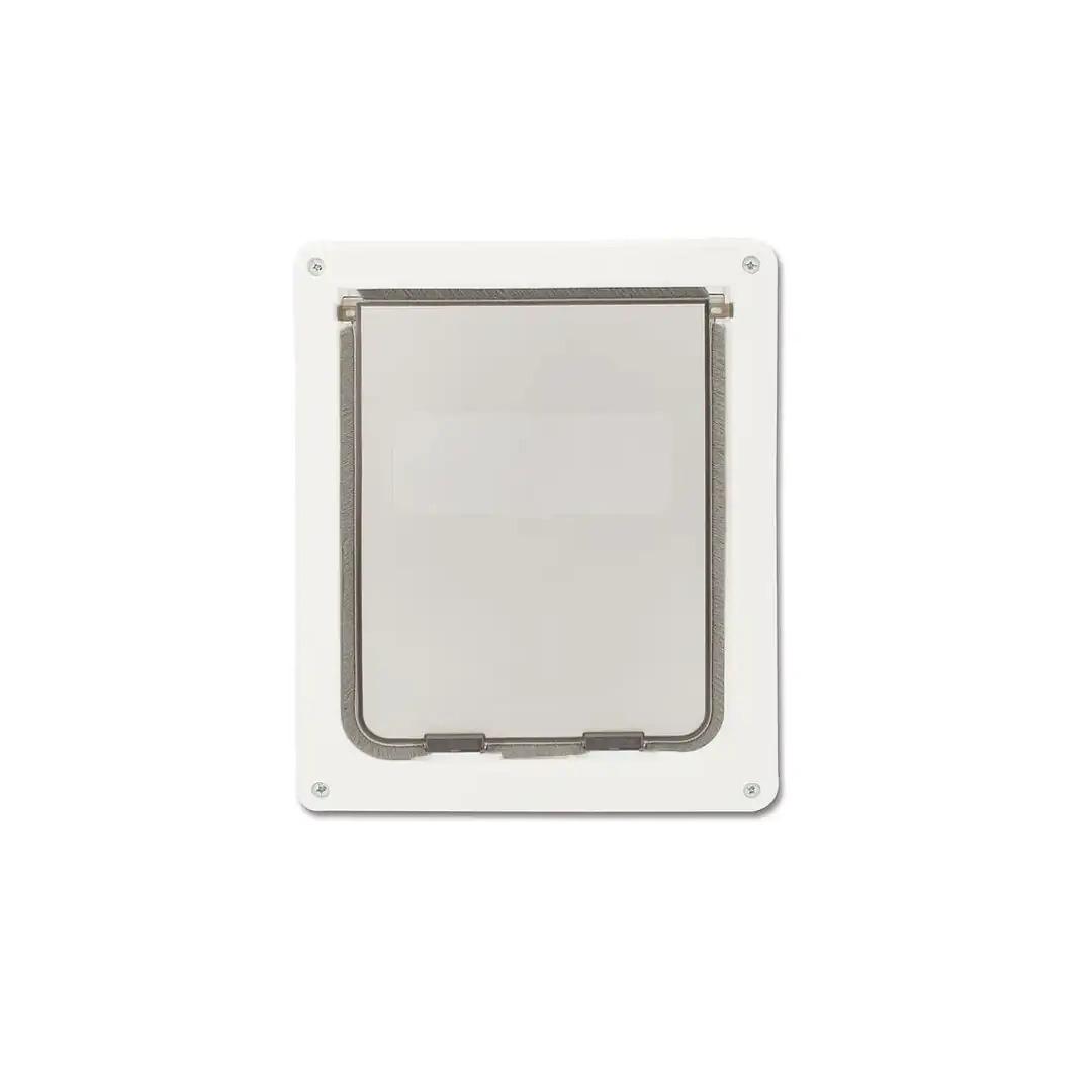 

Dog Cat Flap Door Lock Security Flap Door For Dog Cat Kitten Cat Puppy Safety Gate ABS Plastic Large Pet Supplies L чорний