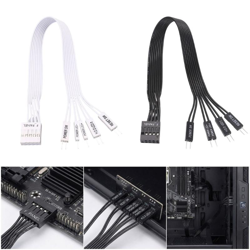 Motherboard Expansion Cable Power LED Reset PC Power F-PANEL Female to 2Pin Male Connector for Computer Reset Hard Drive