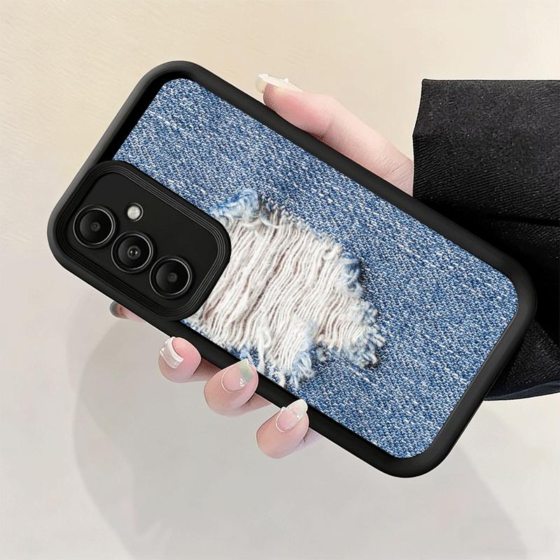 Handyhülle für Samsung Galaxy S26 S25 Ultra S24 FE Retro-Denim-Muster Schale S23 Plus S22 + S21 S20 5G Weiches Silikon Funda