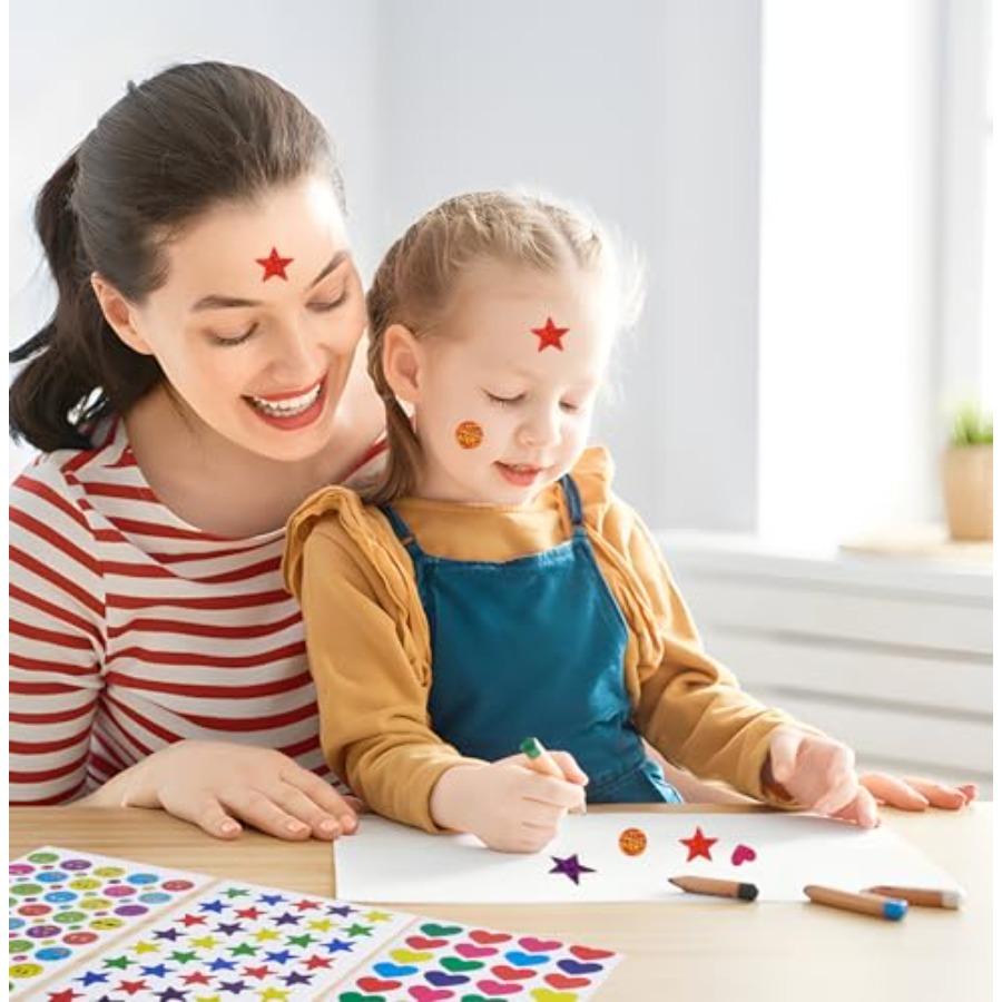 1440 Pcs Star Stickers for Reward Tiny Glitter Star Stickers in Multiple Colors Behavior Reward Stickers for School Classroom T