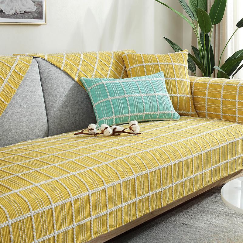 

Хлопковая и льняная подушка для дивана Four Seasons, универсальная простая современная нескользящая высококачественная подушка, чехол для дивана в скандинавском стиле, доступная роскошная ткань в стиле 70*70CM