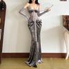 Women's Solid Color Slim-fit High-waisted Fashion V-neck Halter Halter Dress