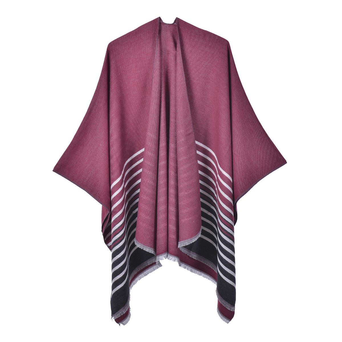Women S Double Sided Tassel Knit Warm Scarf Cape Shawl 130x150cm
