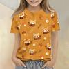 Kids Animal Print Short Sleeve T Shirt Casual Loose Fit Crew Neck Top Soft Comfortable Fabric Suitable for Everyday Wear