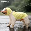 HOOPET Waterproof Full-Body Raincoat Large Extra-Large Dogs 4-Legged Hooded Rainwear Transparent Visor Yellow/Orange