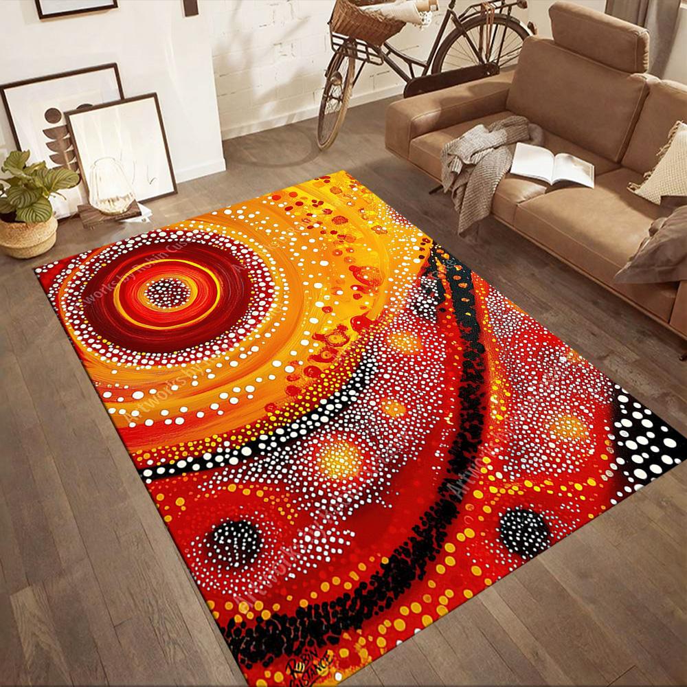Australian Aboriginal Style 86 Carpet Perfect for Bedrooms Outdoor Kitchen Dining Room Antislip Carpet Anime Office Decor Birthday/Christmas Gift