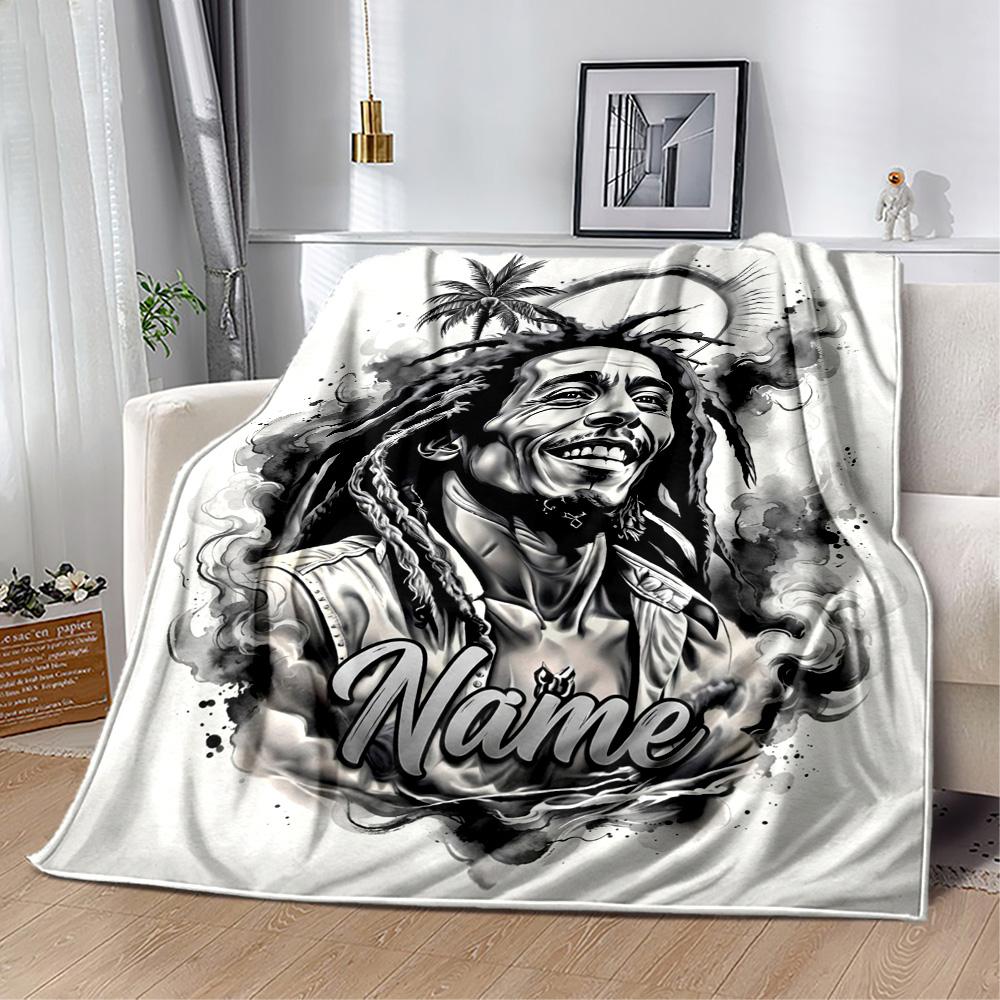 Reggae Rasta Vibes Personalized Text Blanket Cozy Personalized Blanket Durable Comfort Perfect For Couch Living Room Office Bed For All Occasions