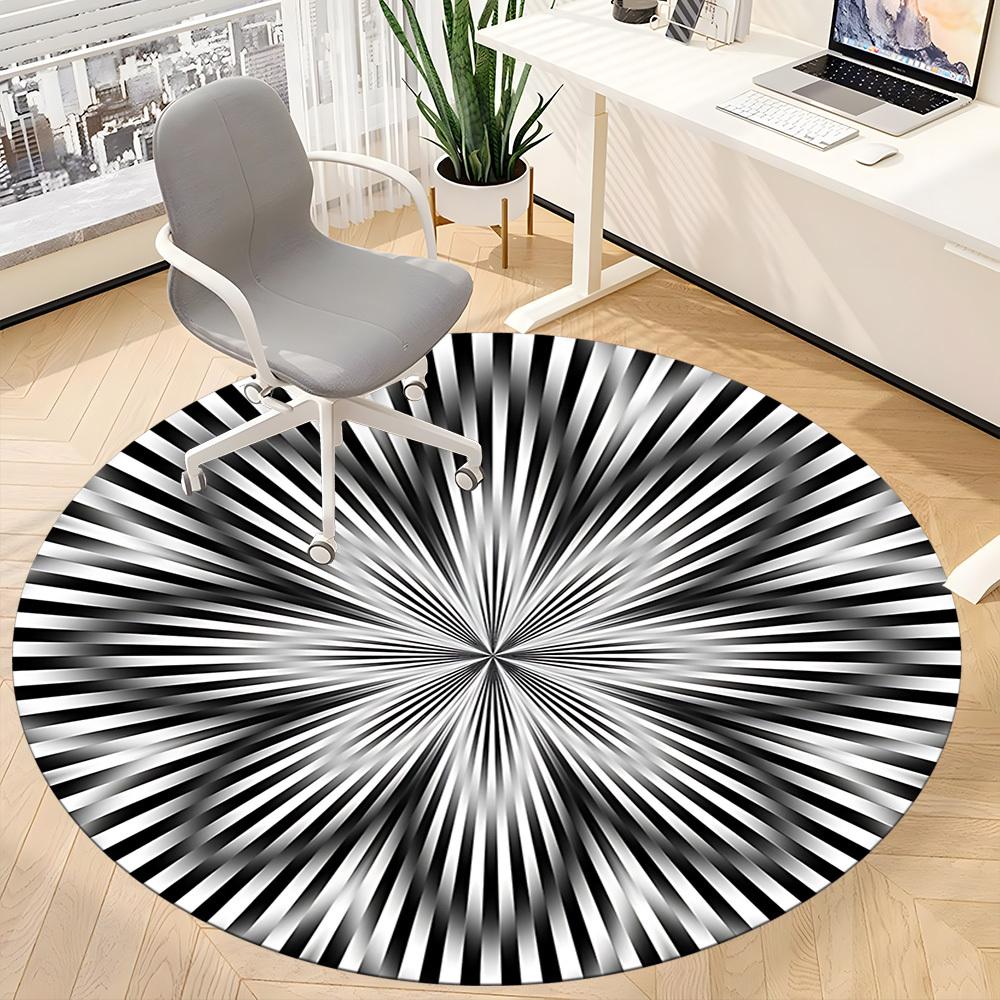 1pc Radiating Lines Pattern Chair Carpet for Office, Non-slip, Soft and Durable Office Rug, Perfect for Office Yy260131098