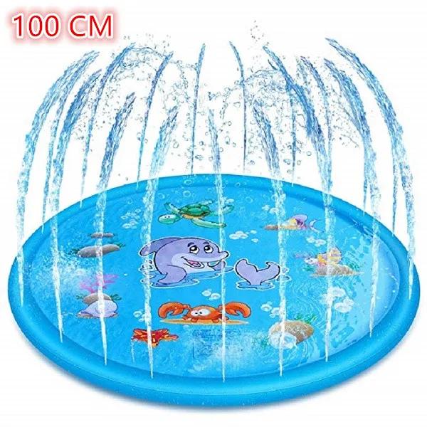 Summer Outdoor Garden Lawn Sea Animal Inflatable Cold Water Spray Kids Sprinkler Interactive Play Game Pad Mat Tub Bath Toys