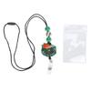 Badge Holder with Lanyard Cartoon Beaded Design Adjustable Nylon Cord Bus Card Holder for Office Sch