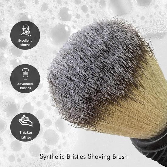 Pink Woolf Shaving Brush for Men Soft – Handcrafted Synthetic Bristles, Spiral TUXEDO HANDLE | Premium Shave, Cruelty-Free, Gift for Men