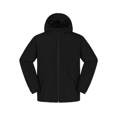 Outdoor Einfache Kapuze Reißverschluss Wandern Wasserdicht Winddicht Atmungsaktiv Warme Jacke Herren Jacke A69PU-001