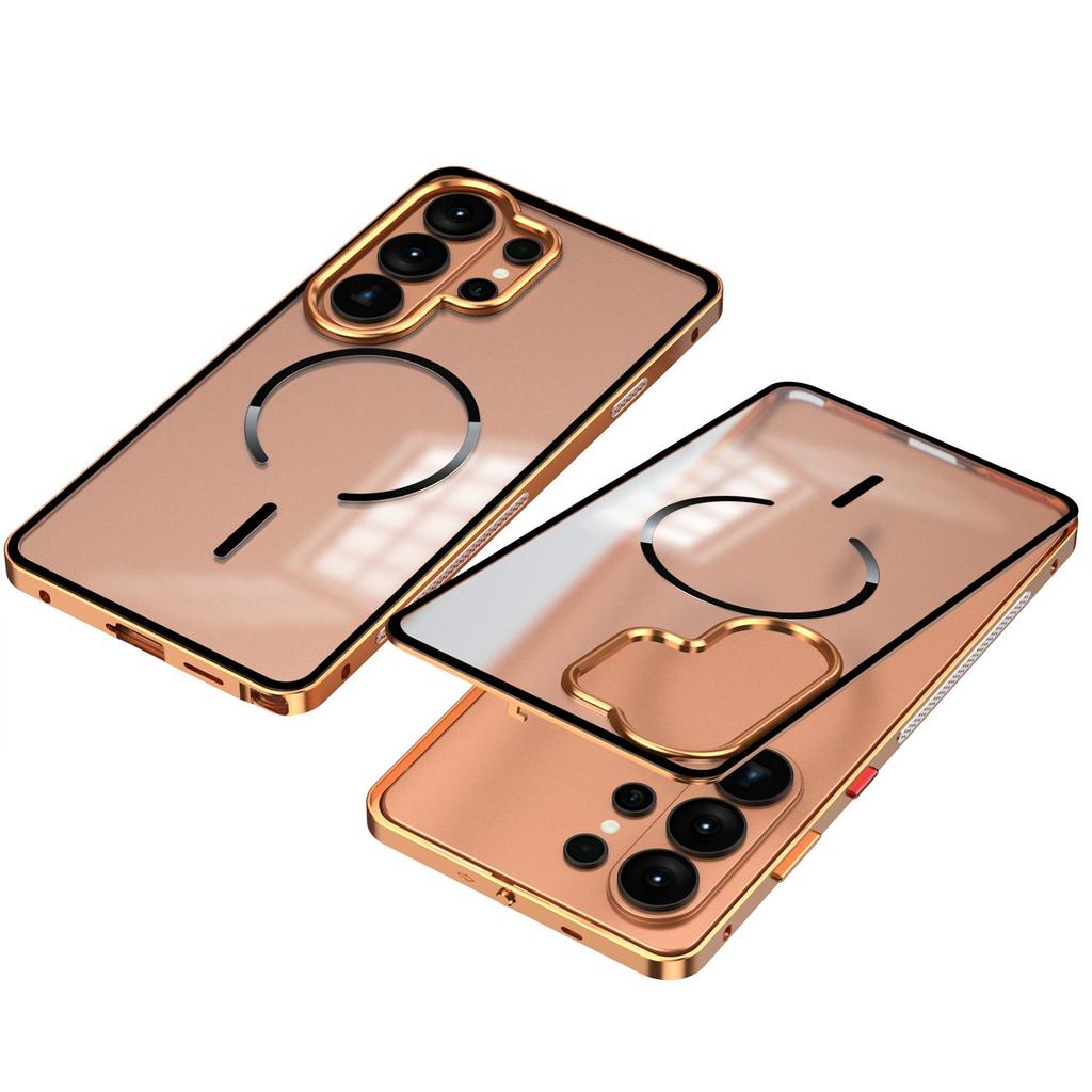 Samsung S26 Ultra Snap-On Magnetic Metal Frame Matte Anti-Drop Case for S25U/S24/S23