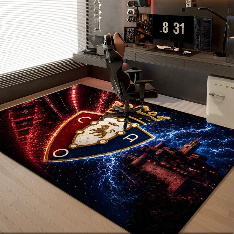 1PC Rug FC Osasuna Golden Lion Carpet, Chair Rug,Area Rug for Office Bedroom Living Rooms Bedroom, Doormat Decor Christmas Fan Gifts