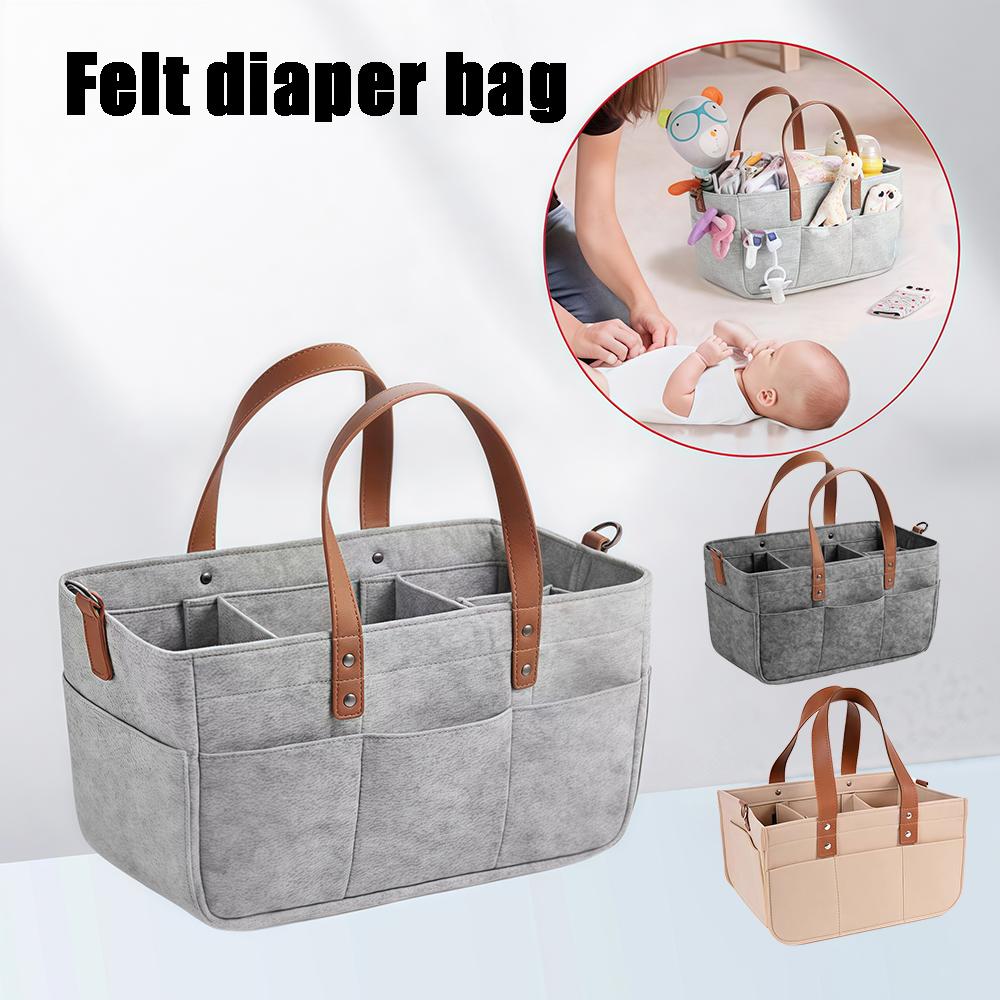 Large capacity diaper bag, felt bag, baby travel storage bag, mommy bag tote bag.zwq
