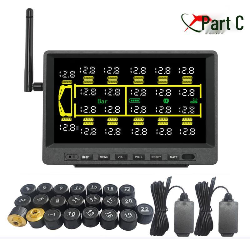Solar Wireless TPMS for 28-Wheel Heavy Trucks