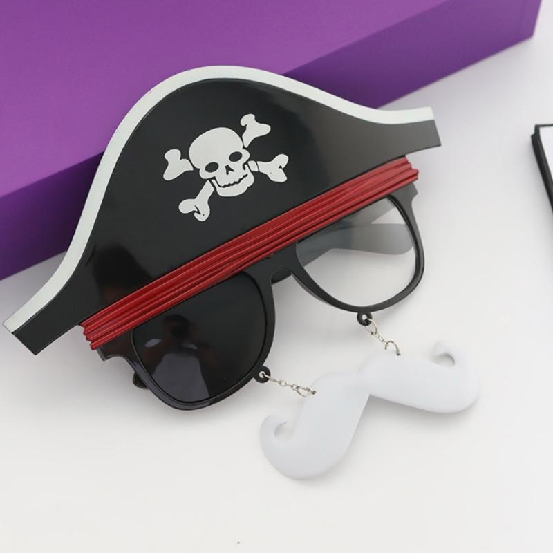 Halloween Glasses Funny Beard Glasses Skull Pirate Navy Cosplay Costume Festival Party Decoration Accessories Unisex