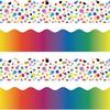 Colored Wavy Edge Paper DIY Wall Decoration Poster Border Stickers  for Classroom Board Home Party