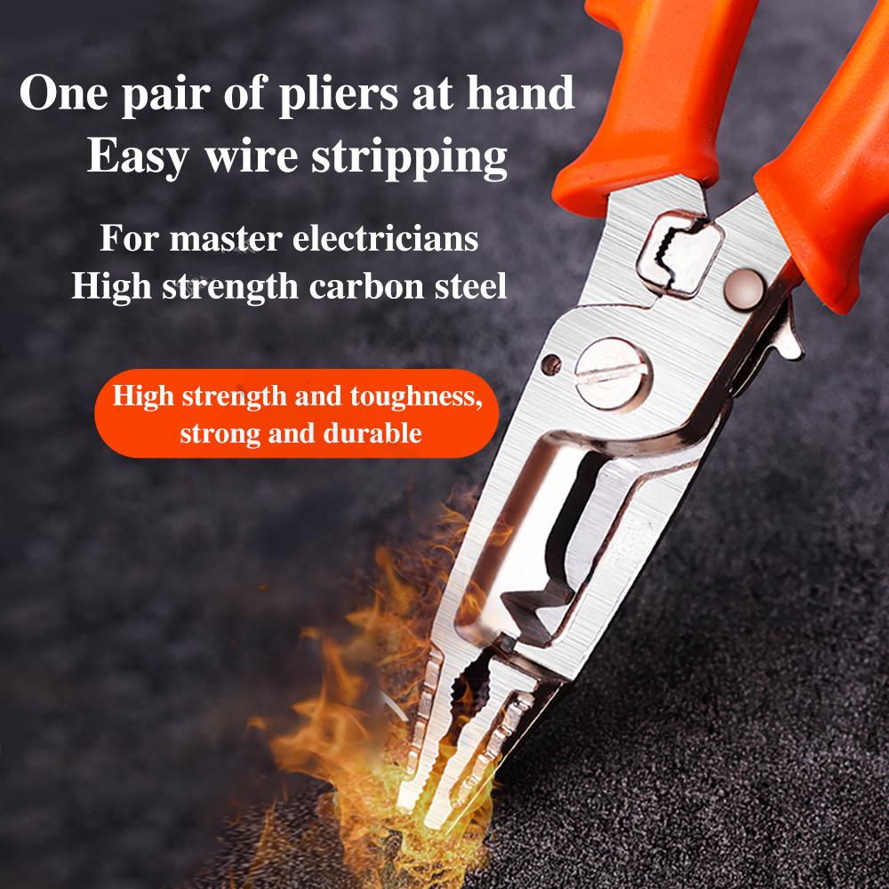 Narzędzie ręczne 10 w 1 Wielofunkcyjny ściągacz izolacji Wytrzymałe uniwersalne szczypce Ściągacz izolacji Obcinak do kabli Narzędzie ręczne do zaciskania końcówek
