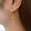 Brass Gold Plated Long Tassel Butterfly Earrings Vietnam Gold Earrings No Color Fading Gold Ear Threads Earrings Gift