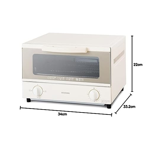 Iris Ohyama Toaster Oven, 4 Pieces, 3 Temperature Adjustment Levels, Tray Included, Toaster Oven, Stylish, Easy To Clean, For Two People, 1200W EOT-03