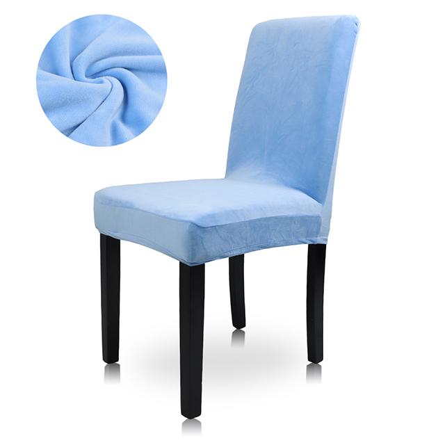 Airldianer Chair Cover Velvet Stretch Dining Slipcovers Solid Color Spandex Plush Chair Covers Protector For Home Dining Room
