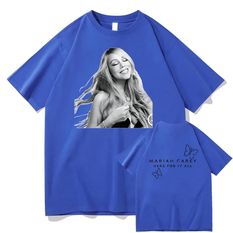 Mariah Carey Here for It All Tees Summer Cotton Breathable Short Sleeve Unisex Unisex High Street Clothing Casual T Shirt Streetwear