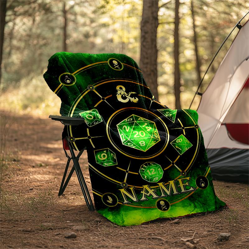 Personalized Custom Name Blanket - Dungeons & Dragons Print Design,Blanket for Sofa,Bed,Travel,Camping - Soft and Warm, Great Gift
