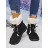 Women's Warm Winter Snow Boots,Plush Lined Platform Boots with Lace Up Closure and Fuzzy Fur,Plus Size Available