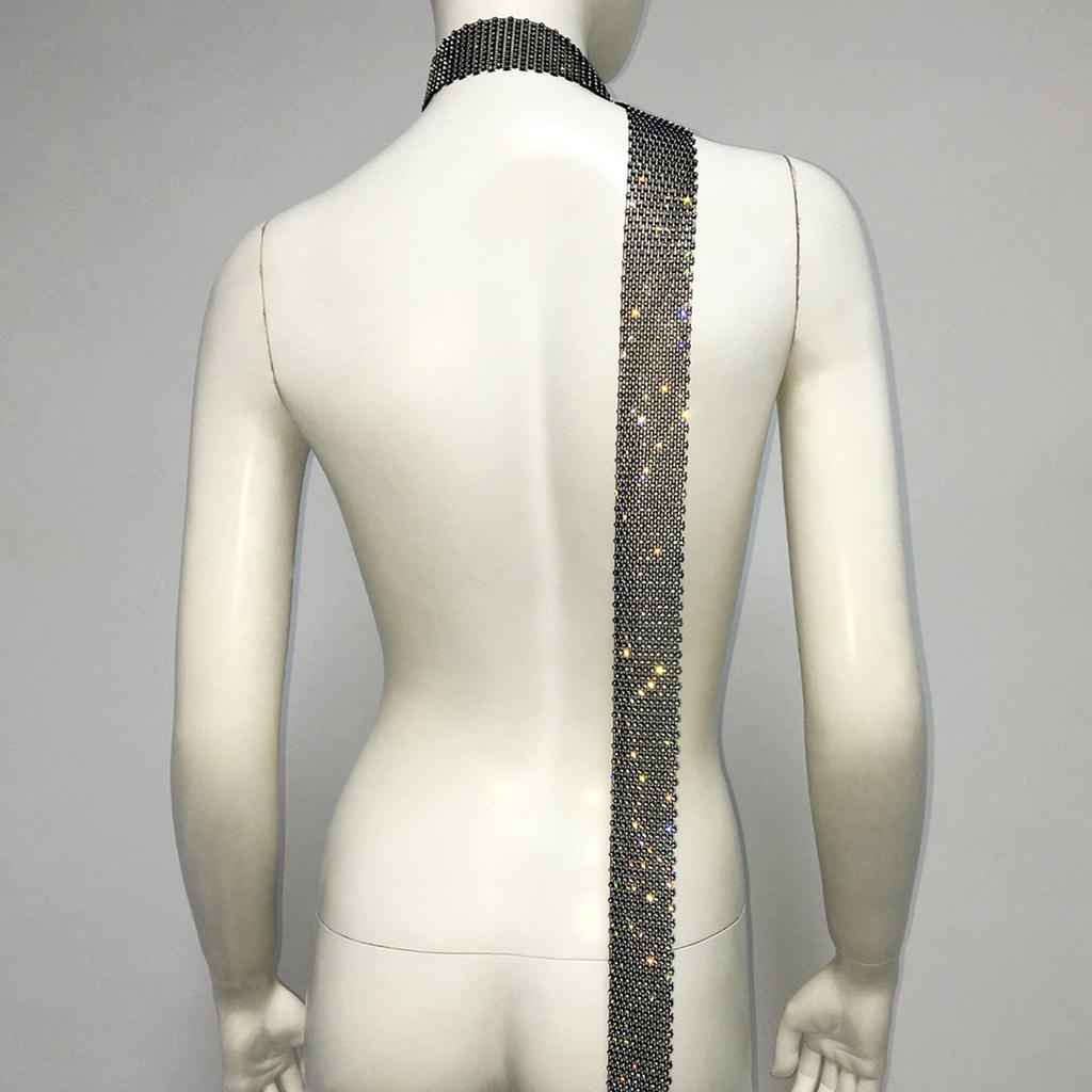 Femme Paillettes Étincelantes Strass Paillettes Cravate Foulard Fête Soirée Longue Fine Maigre Écharpes Mouchoir de Cou