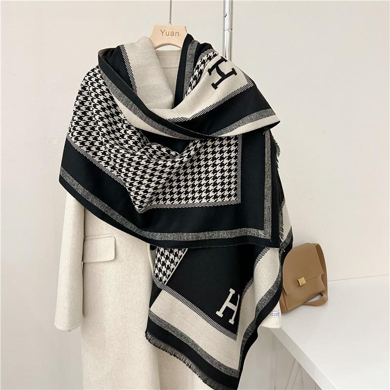 Luxury Winter Cashmere Scarf Women  Design Warm Pashmina Blanket Poncho Scarves Female Carriage Shawl Thick Foulard Bufanda