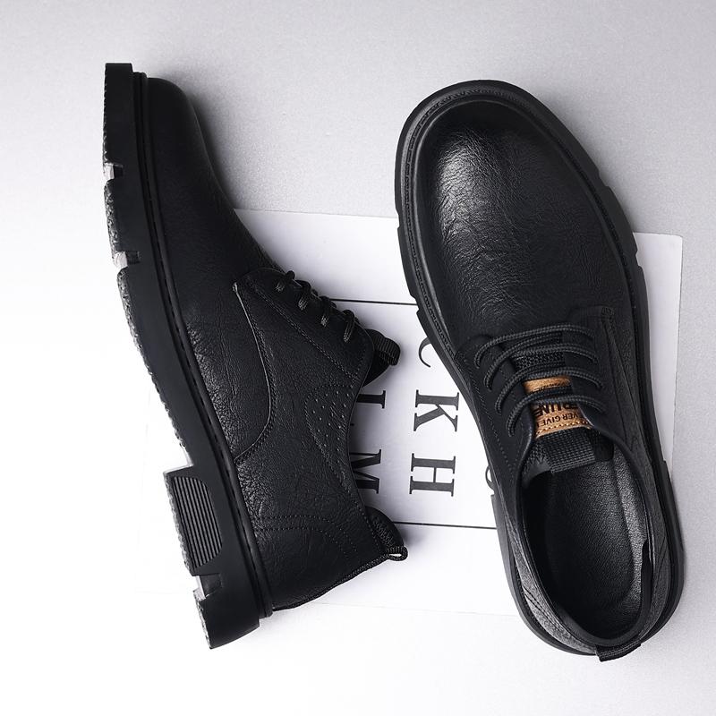 Höstklassiker Herr Oxford Skor Tjock Sula Business Skor Herr Äkta Läder Casual Skor Mångsidiga Fri Frakt