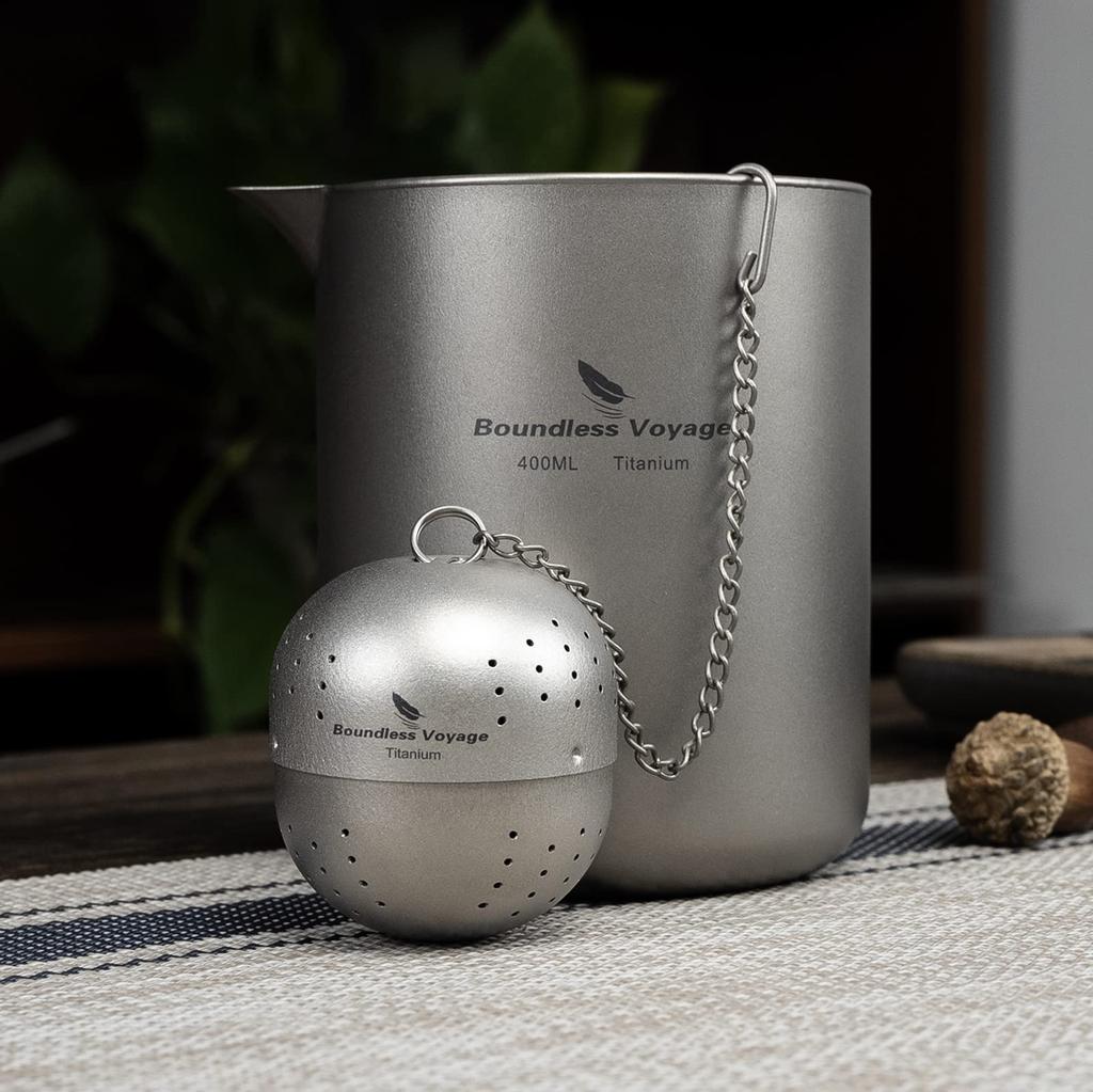 Boundless Voyage Titanium Tea Ball for Black Barley Water and Fine Mesh Strainer for Tea Leaf Filtering Strainer, Shape, Tea, Tea, Brewing, Bottles,