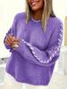 Women's Autumn/Winter Color Block Round Neck Pullover Top