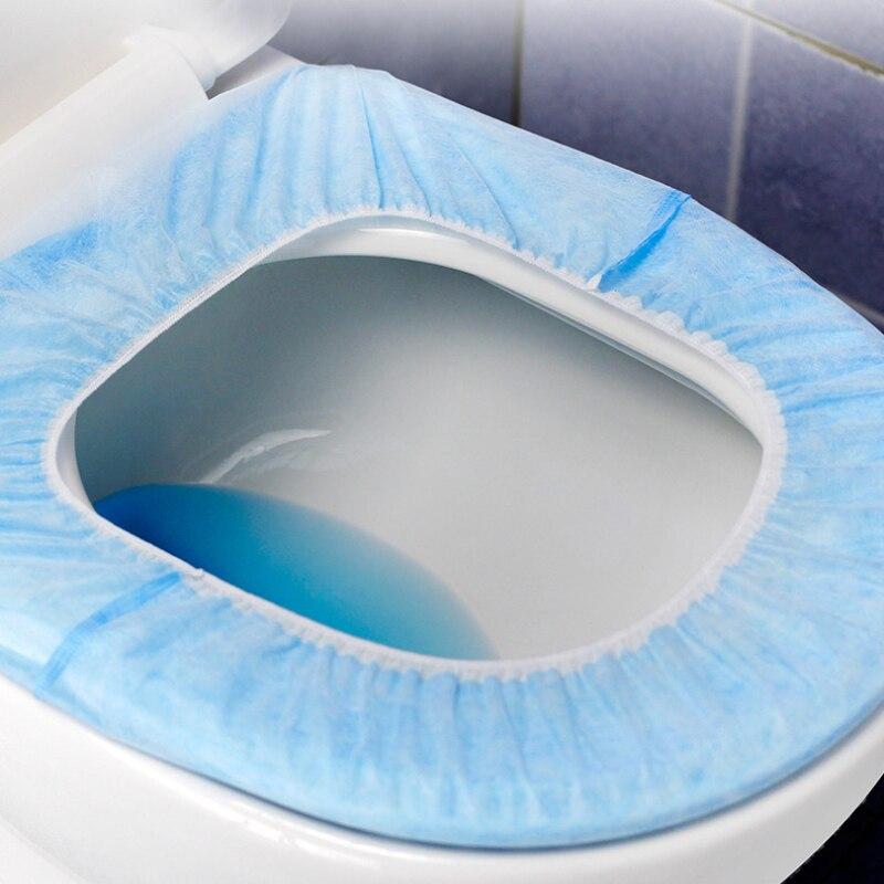10 Pcs/set Disposable Toilet Pad Double-layer Thick Non-woven Toilet Set Cover Tourist Full Coverage Waterproof Toilet Cover