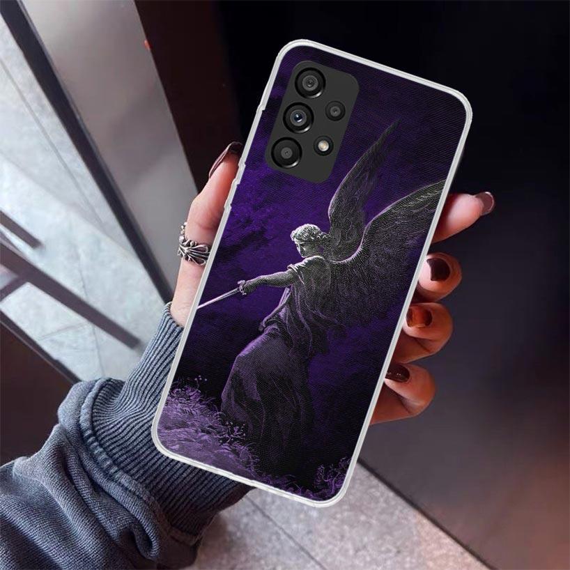 Archangel Michael Phone Case For Samsung Galaxy A12 A52S A42 A32 A22 A51 A50 Note 20 Ultra 10 S10 Plus A71 A70 A31 A30 A10S Gala