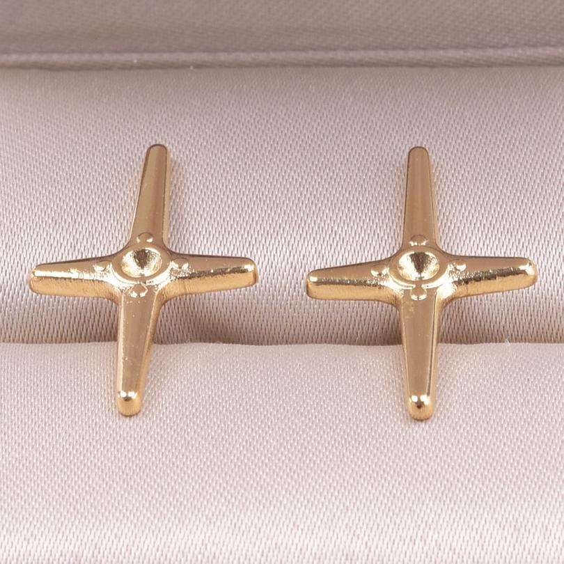 Never Fade Gold Color Earrings With Earplug Round Heart Shell Fashion Jewelry Stainless Steel Earrings For Women Men Accessories