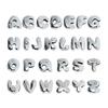 170pcs 8mm Silver Color Fat Slide Letter Charms Slider Alphabet A-Z For Leather Mesh Bracelet Keychain Necklace Jewelry Making