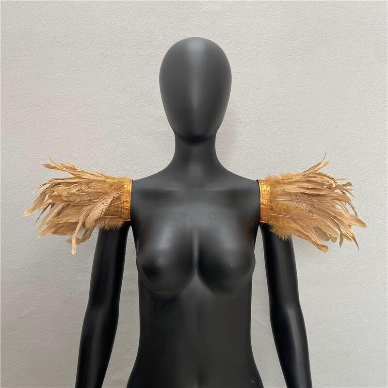 Gothic Halloween Masquerade Feather Shawl Costume Accessory