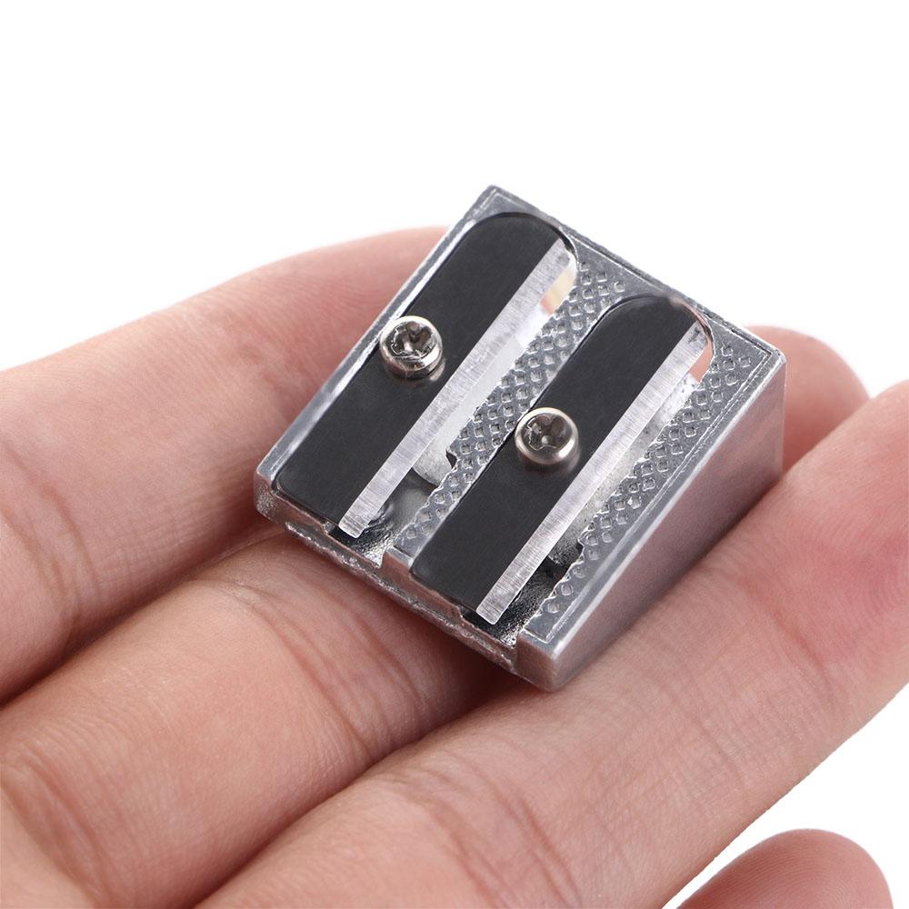 Stationery Silver Pens Cutter Tool Pencil Sharpener Double Hole Pencil Sharpener Office Sharpener