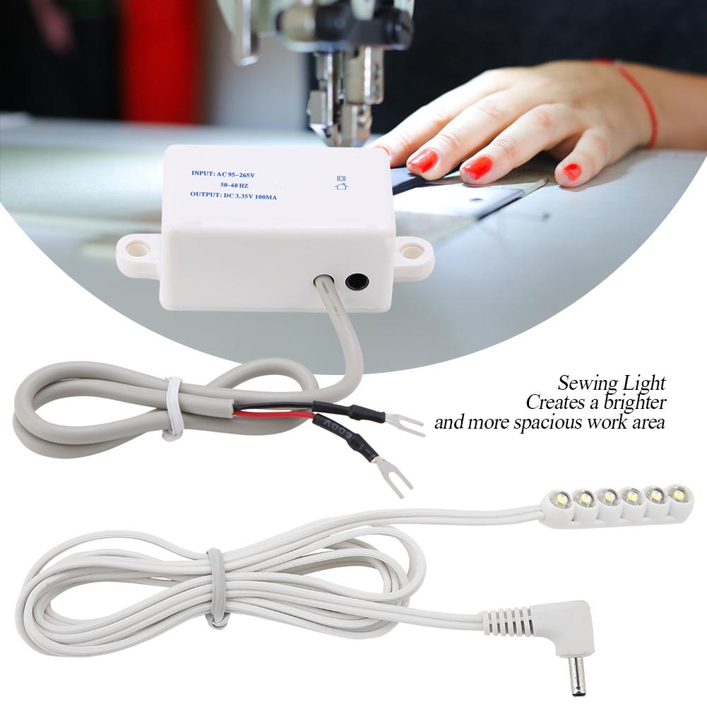 0.3W 6 LED Sewing Machine Accessory LED Working Light Magnetic Base Table Lamp CN Plug 220V