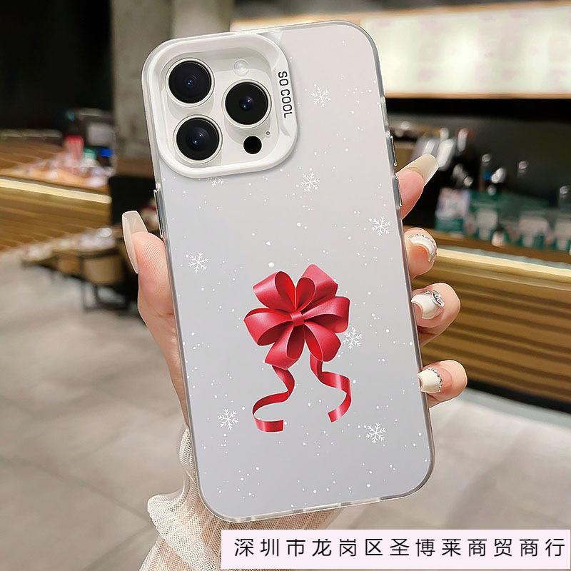 Fireworks bow for Apple 15promax niche iPhone14 colored silver 13/12/11 mobile phone case 16 sets