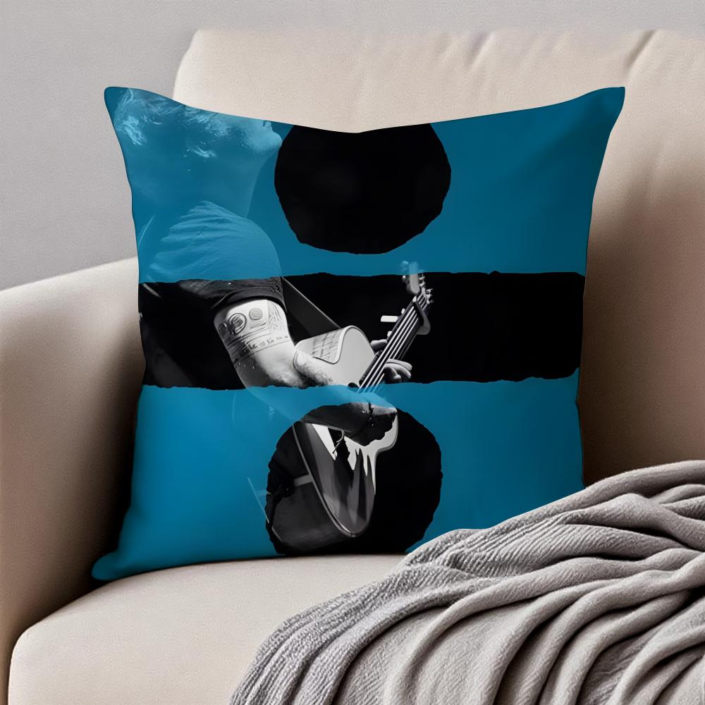 Lyrical  Down to earth POP Singer EEd Sheeran Cushion Cover Pillowcase Antidustmite Invisible Zipper Short Plush Sofa Cushion