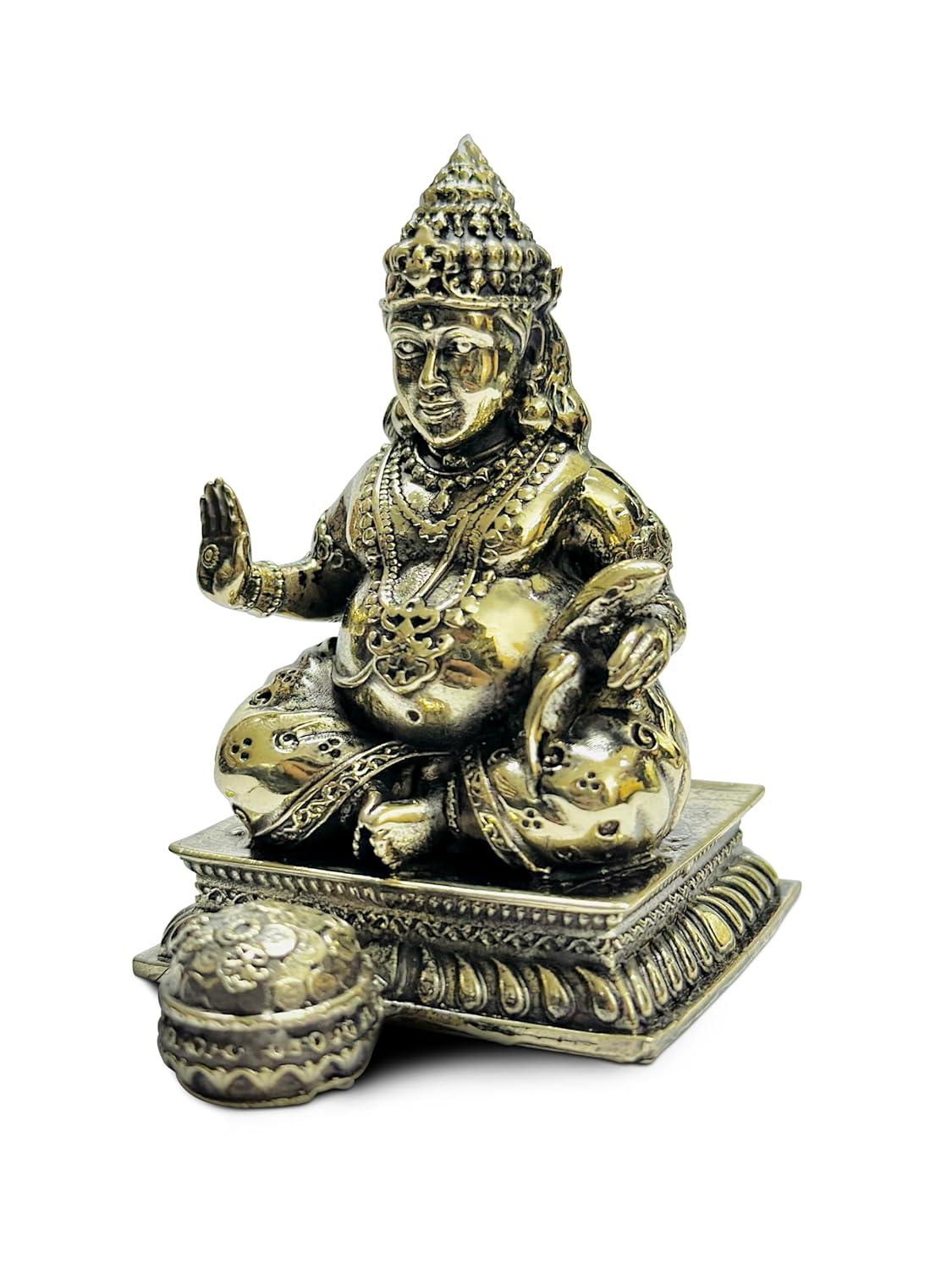 Lord Dhan Kuber Ji Idol, For Wealth & Prosperity, Kuber Murti, Gold-Silver